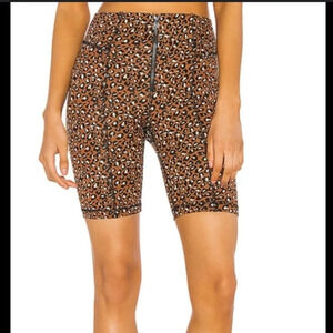 Free People Lucky Strike Leopard-Print Bike Shorts size small